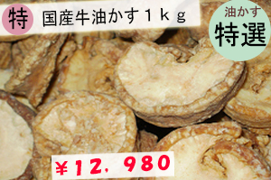 油かす大盛り、国内産牛かすうどん５人前